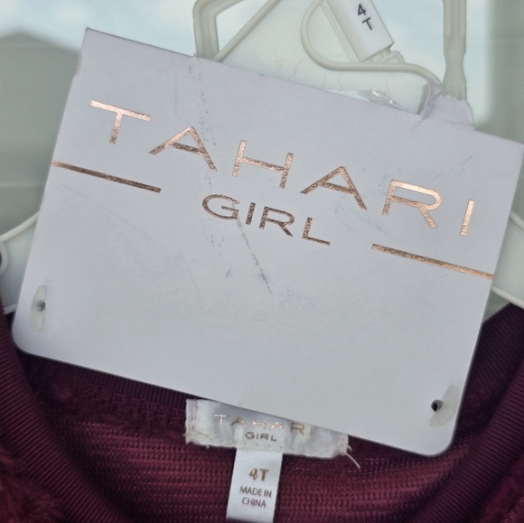 Tahari 2 Piece Set Outfit Sweater & Pants Girls 4T Green Red New - Picture 9 of 15